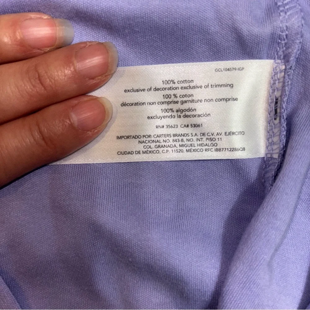 New! Carter's NB Lavender Bee Print Footie Sleeper Baby Girl NB - Picture 8 of 8